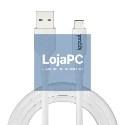 iggual cabo USB-A/micro-USB 100 cm branco