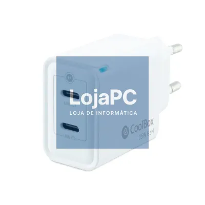 Coolbox Carregador Gan 35W USB-C/USB-C PAREDE