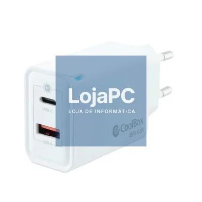 Coolbox Carregador Parede GAN 45W USB-C/USB-A