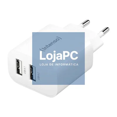 Intenso | Carregador parede W24AA|2xUSB-A|branco