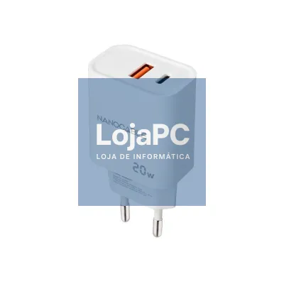 Nanocable Carregador USB-C/PD+USB-A/QC 20W Branco