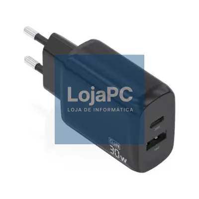 Aisens Carregador GaN 30W USB-C PD3.0 QC4.0 USB-A
