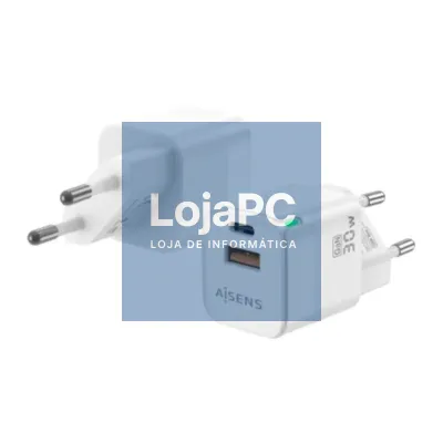 Aisens Carregador GaN 30W USB-C PD3.0 QC4.0 USB-A