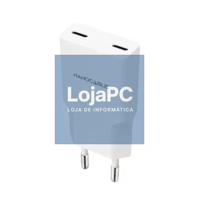 Nanocable Carregador 2xUSB-C/PD 20W Branco