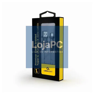 Gembird Cabo USB T C trenzado de algodón 1m