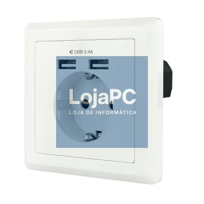 Nanocable Base de ficha parede schuko+2USB 2.4A