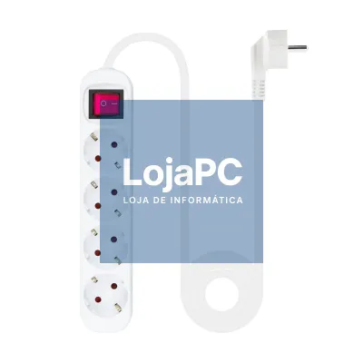 Nanocable Extensão 4 tomadas com interruptor Branca