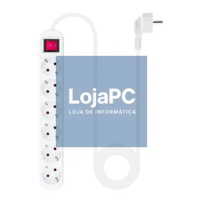 Nanocable Extensão 6 tomadas com interruptor Branca