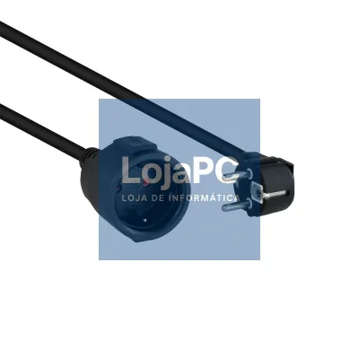 Nanocable Cabo Alim. Extensão schuko preto 5 M