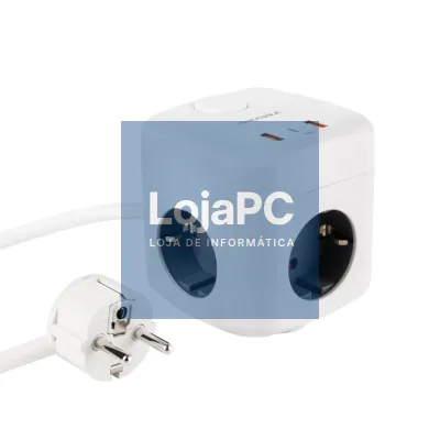 Nanocable Base de ficha com 3 USB c/ interruptor