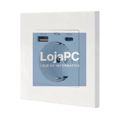Nanocable Base de parede tomada SCHUKO 2USB-C PD20W