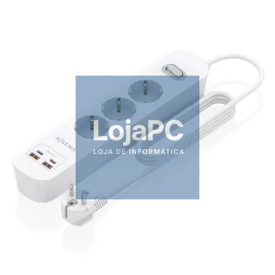 Aisens Extensão 3 tomadas interruptor PD 2xUSBC 2xUSB