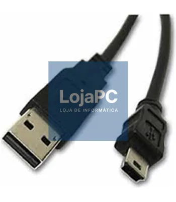 Cabo USB tipo A/ mini B 5p 1.00m Preto