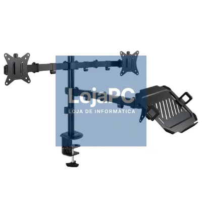 Tooq DB1202TN-B Suporte de mesa 2 ecrãs+ portátil