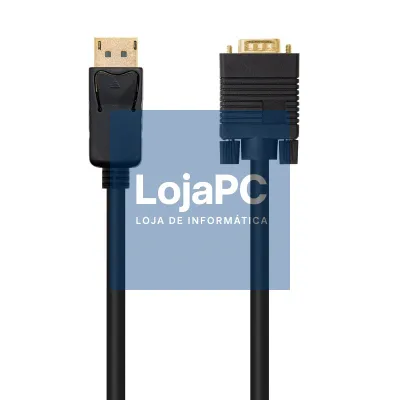 Nanocable Cabo Conversor DP a VGA preto, 2 M