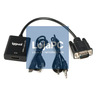 iggual Adaptador VGA a HDMI + audio + microUSB