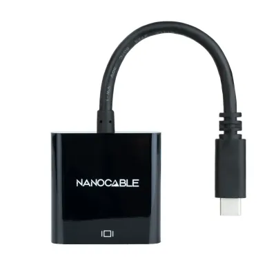 Nanocable Conversor USB-C/M a VGA/H Preto 10cm