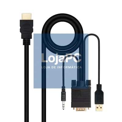 Nanocable Conversor HDMI a VGA-Jack-UBS, 1.8 m