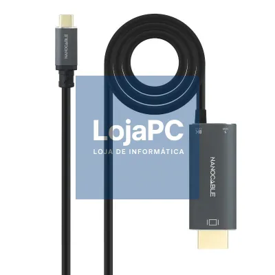 Nanocable Cabo USB-C/M-HDMI 2.1+USB-C/H PD 1.8 M
