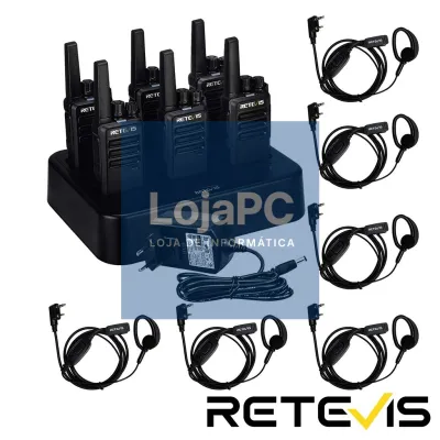 Walkie Talkie C/ Auricular RT668 + Cradle - Pack 6