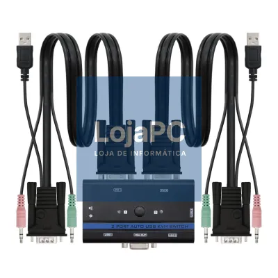 Nanocable KVM Switch VGA USB 1u-2PC+Cabo