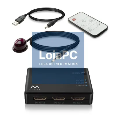 EWENT EW3730 Switch HDMI 4K 3x1com comando distancia