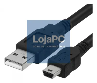 Adaptador mini USB-B 5P Femea/  USB-A M Preto