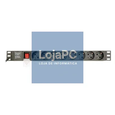 Gembird PDU 8 tomadas Schuko1U, 10A,ficha C14 3 m