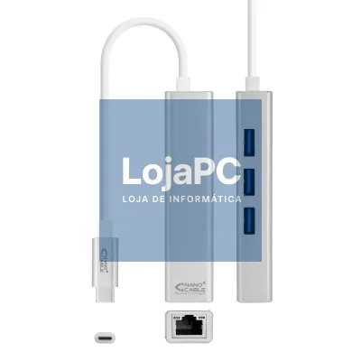 Nanocable Conversor USB-C Ethernet +3xUSB 3.0