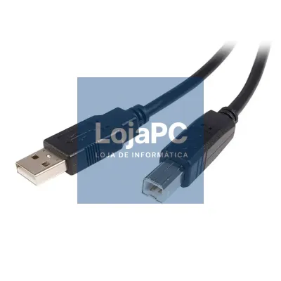 Cabo USB 2.0 Tipo A/B negro 2m Angulado