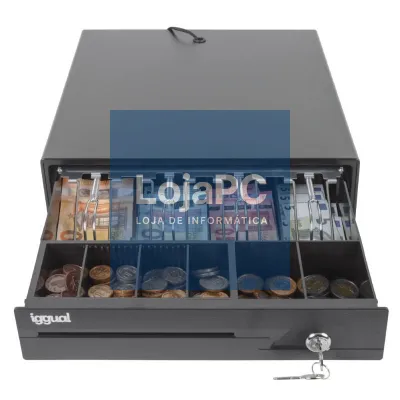 iggual Cajón Portamonedas IRON-10 38cm 4+6 preto