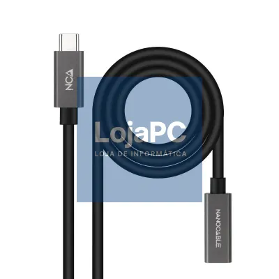 Nanocable Cabo USB 3.2 Gen2 USB-C M/H 1,5 M Preto