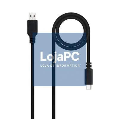 Nanocable Cabo USB 2.0 3A USB-C-M/M 1.5M Preto