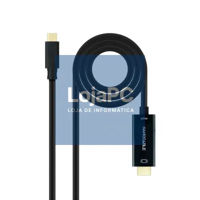 Nanocable Conversor USB-C/HDMI Preto, 5 m