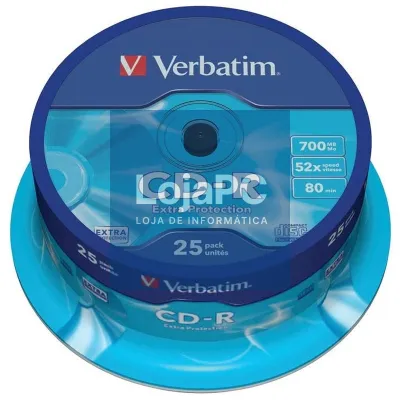 Verbatim CD-R 700MB 52x Tarrina 25Uds
