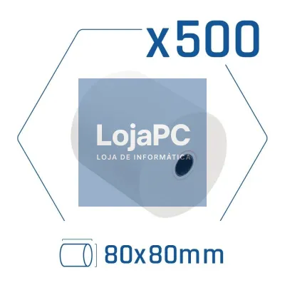 Pack 500 rollos papel térmico sem BPA 80x80mm