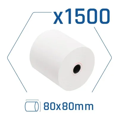 Pack 1500 rollos papel térmico sem BPA 80x80mm