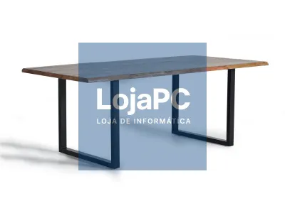 Mesa de Apoio em Acacia Swiss Edge Metal 70x30x76CM