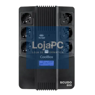 COOLBOX SAI SCUDO3 800VA/480W COM ECRÃ LCD