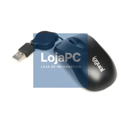 iggual Rato retráctil COM-BASIC-800DPI preto