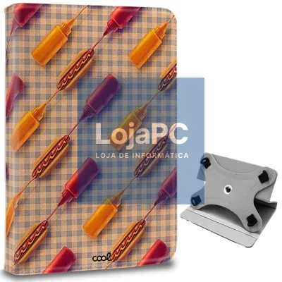 Case COOL Ebook Tablet 9.7 - 11 Inches Universal Drawings Hot Dogs (Square)
