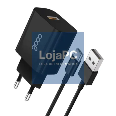 Charger + Cable Type C COOL Universal 2.4Amp Black