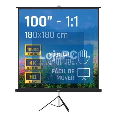 iggual Ecrã 100" 180x180 cm 1:1 trípode+bolsa