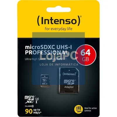 Intenso 3433490 Micro SD UHS-I profissional 64GB