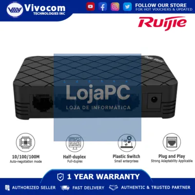 Ruijie Switch 5×10/100 Mbps RJ45 Desktop Plastic