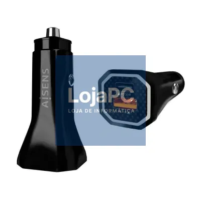 Carregador de automóvel Aisens ASCH-CAR2PQC-BK/ 1xUSB-Tipo C/ 1xUSB/ 38W