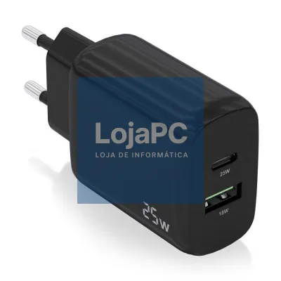 Carregador de parede Aisens A110-0759/ 1xUSB Tipo-C/ 1xUSB/ 25W