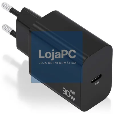 Carregador de parede GaN Aisens A110-0941/ 1xUSB Tipo-C/ 30W/ Preto