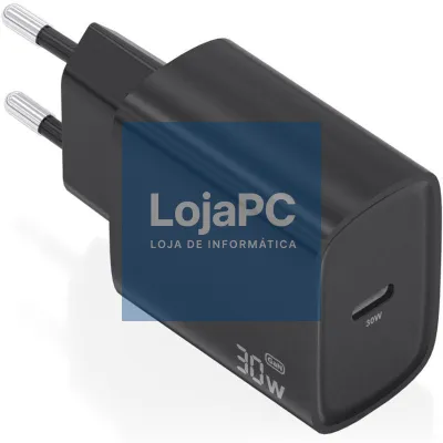 Carregador de parede GaN Aisens A110-0951/ 1xUSB Tipo-C/ 30W/ Preto