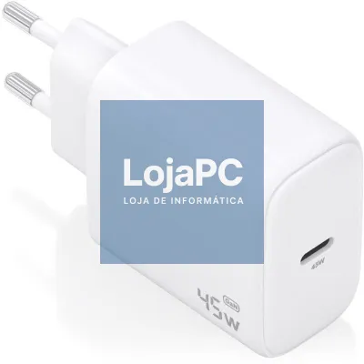Carregador de parede GaN Aisens A110-0969/ 1xUSB Tipo-C/ 45W/ Branco